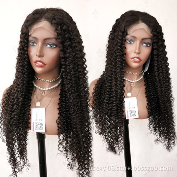 Virgin peruvian hair wig wholesale price kinky curly hair wigs human hair transparent hd frontal lace curly wigs for black women